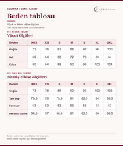 Audrina kalıbı için Türkçe beden tablosu
