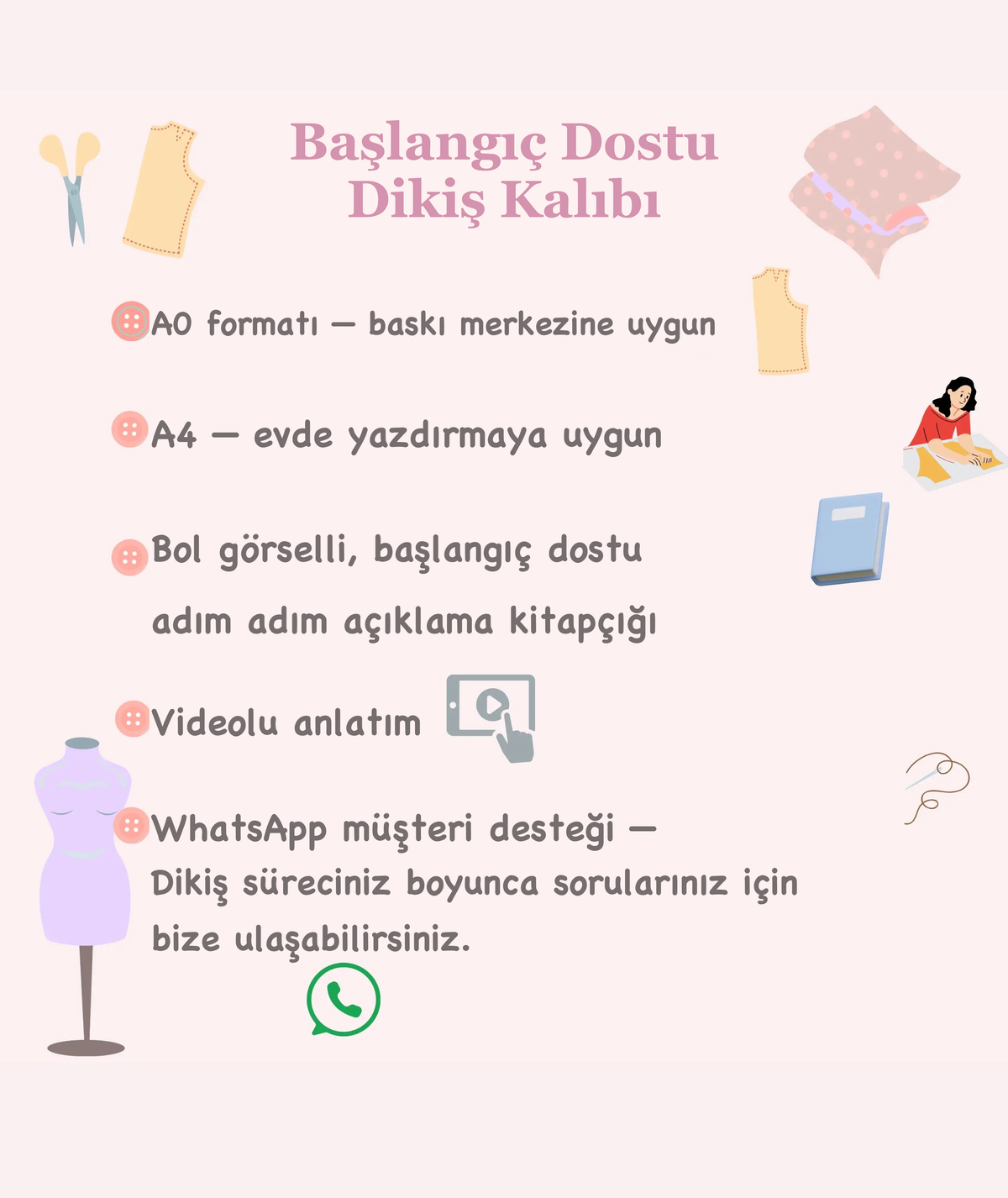 Audrina dikiş kalıbının Türkçe özellikleri