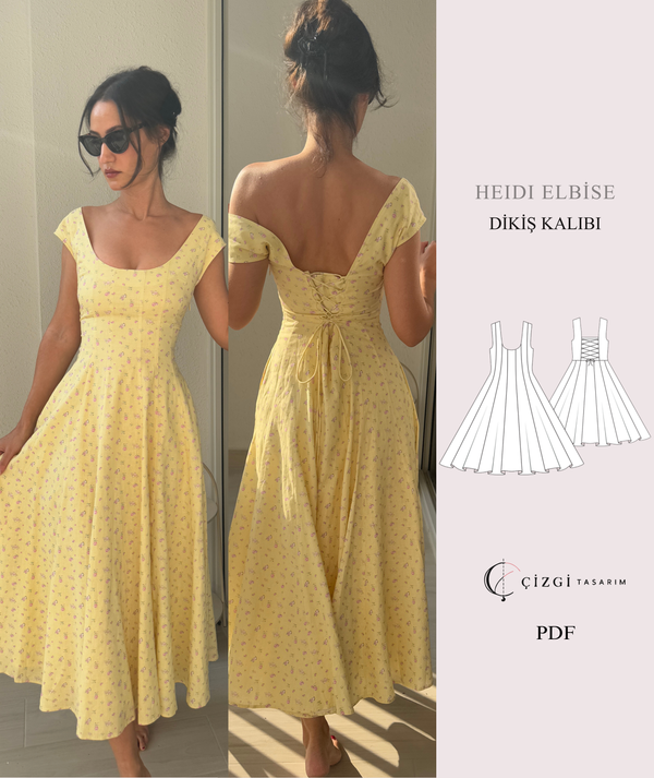 Heidi Bağcıklı Elbise Kalıbı