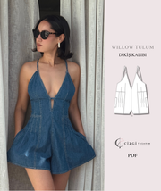 Çizgi Tasarım dikiş kalıbı kapağı — Willow V Yaka Tulum Kalıbı